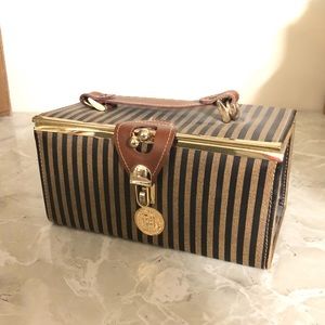 Black and tan striped case / bag